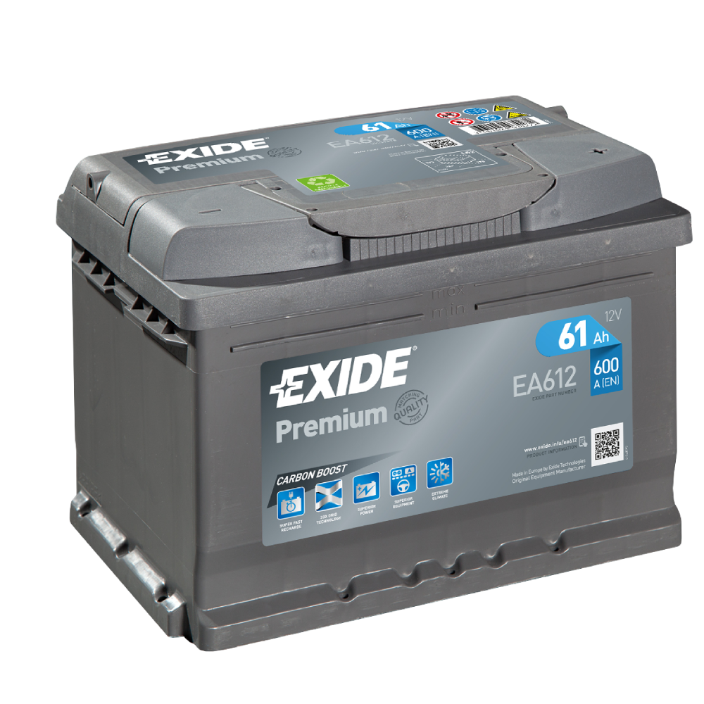 12V 61Ah Exide Premium Low R+